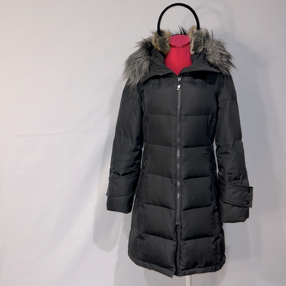 Calvin Klein Black-Gray Puffer Jacket with Matching Furry Earmuffs!